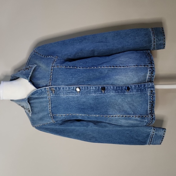 Nwt Frame Denim Le Studded Motif Denim Jacket - Picture 3 of 16